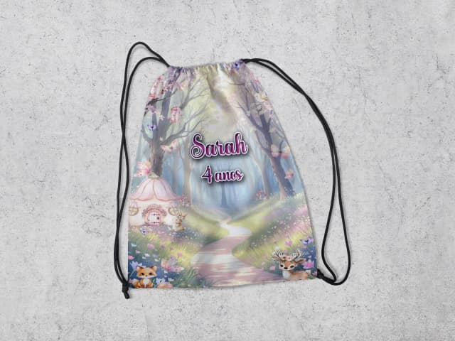 Mochilinha Personalizadada Jardim Encantado das Fadas