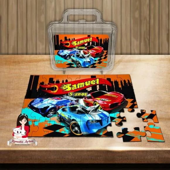 Quebra Cabeça Personalizado na Maleta Hot Wheels 2