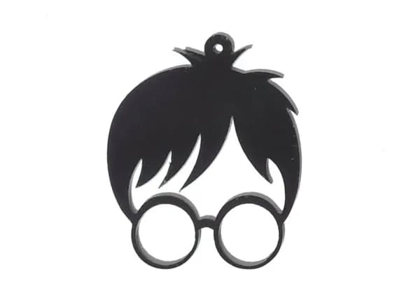 Pingente Harry Potter Acrilico Preto Pacote com 5 Unidades