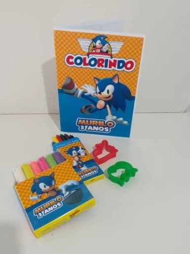 Kit Colorir Livro + Massinha + Giz de Cera