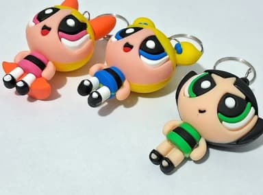 Chaveiro Meninas Super Poderosas 3d Pacote com 3 Unidades