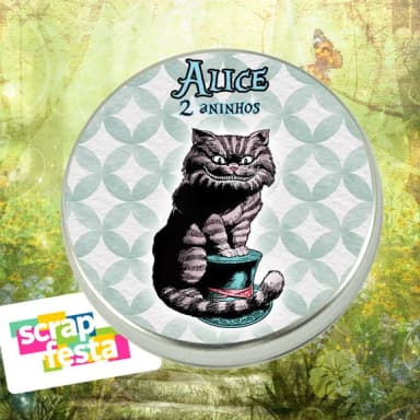 Latinha Personalizada Gato de Cheshire Alice