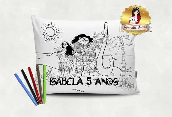 Moana - Almofada Pinte e Lave Personalizada