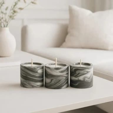Velas em Container de Cimento