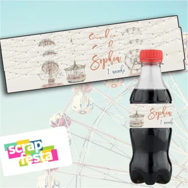 Adesivo Personalizado Mini Coca 19,5x3,5 Parque de Diversão