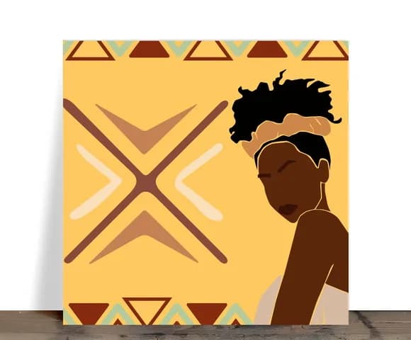 Azulejo Decorativo Afro 15x15 cm com Suporte