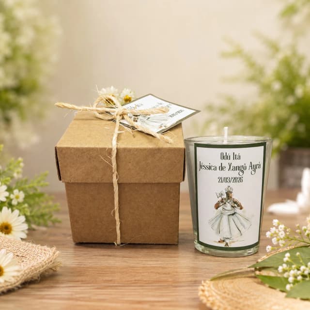 15 Unidades Vela Aromática no Copo Personalizada Orixa Xangô - Ayrá - FAZEMOS QUALQUER TEMA
