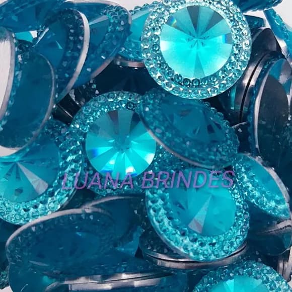 Chaton Azul Redondo - 18mm - pct c/50 unidades