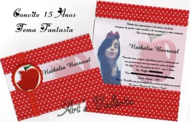 Convite 15 anos Fantasia - 10cmx14,5cm