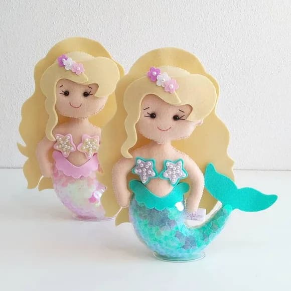 Combo Sereia em Feltro 10 Peças