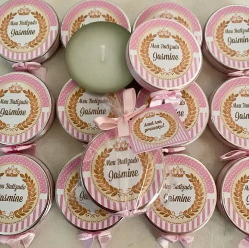 Lembrancinha Batizado Vela Aromática