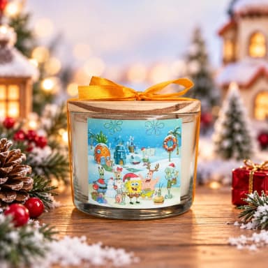 Vela Aromática no Copo Personalizada Natal Bob Esponja - Trabalhamos com outros temas - Informar  tema no chat