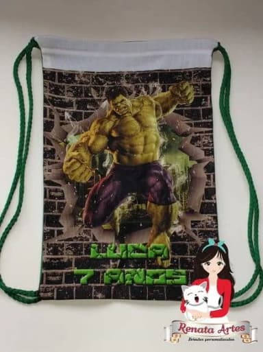 Mochila Personalizada Lembrancinha Hulk