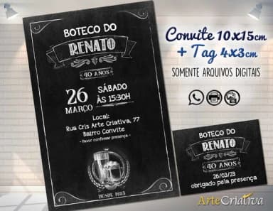 Convite Digital C/tag Boteco Choop