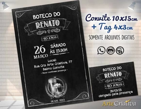 Convite Digital C/tag Boteco Choop