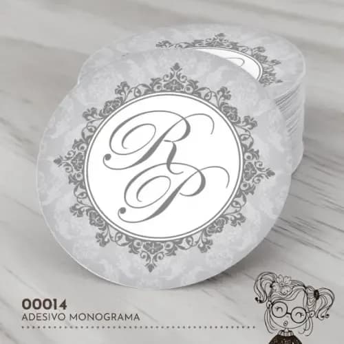 Adesivo Redondo Monograma - 00014