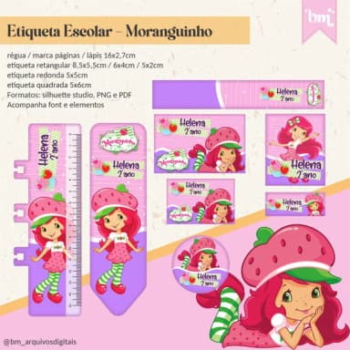 60 Etiquetas Moranguinho