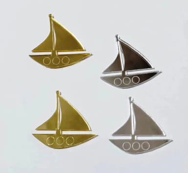 Aplique Barco Acrilico Espelhado 3,5cm Pacote com 10 Unidade