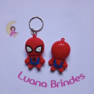 Chaveiro Homem Aranha de Borracha 5cm Pct 2 Unidades