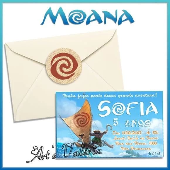 Convite Moana - Uma aventura no Mar