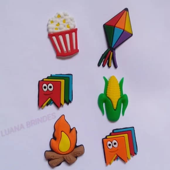Apliques Festa Junina de Borracha - Pct com 6 Unidades