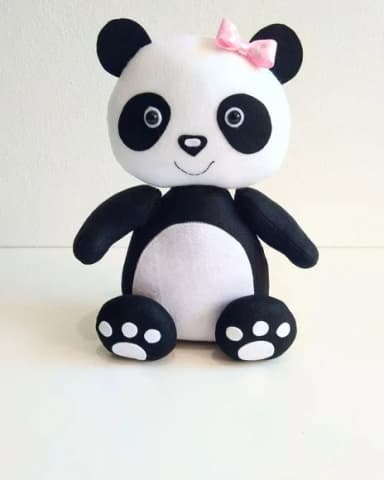 Combo Centro de Mesa Panda em Feltro 10 Peças