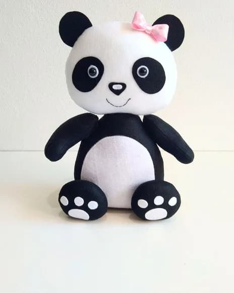 Combo Centro de Mesa Panda em Feltro 10 Peças