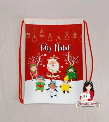 Mochila de Tecido Personalizada Natal Novo