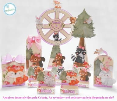 Arquivo de Corte Bosque Rosa Menina 50