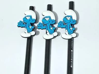 Lápis C/ponteira Smurf Emborrachado Pacote com 6 Unidades