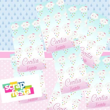 Adesivo Personalizado Retangular 4x7 Chuva de Amor