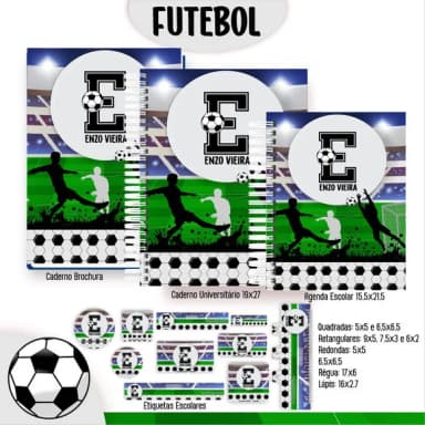 Caderno + Etiquetas + Tag Personalizada + Lápis