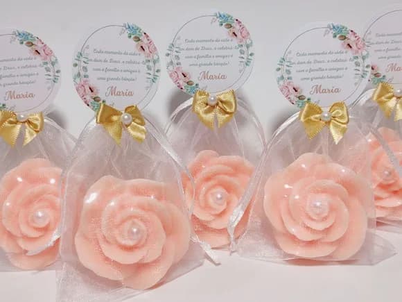 Lembrancinha de Aniversário 90 Anos: Sabonete Rosa Luxo