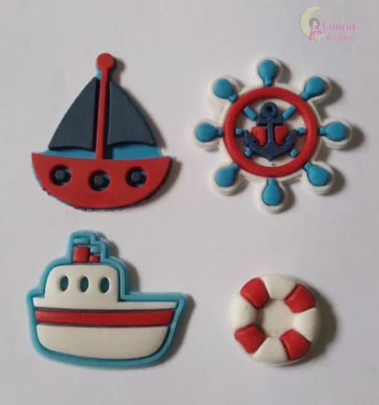Apliques Mar Variados de borracha - pct c/12 unidades