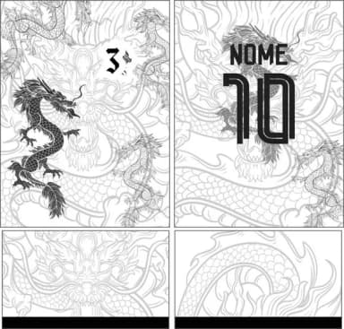 Arte Vetor Camisa Interclasse Dragão Mod-158