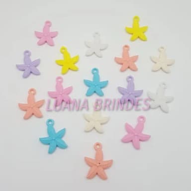 Pingente Estrela do Mar Coloridas 2,5cm Pct 50 Unidades