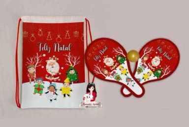 Mochila Ping Pong Tema Natal Novo