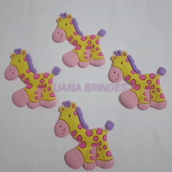 Aplique Emborrachado de Girafa - pct com 8 unid