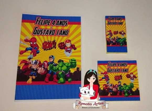 Kit Passatempo Personalizado Vingadores Baby