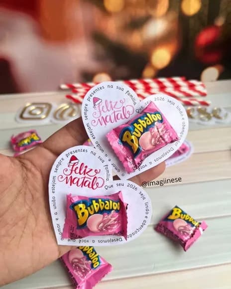 Card com Chiclete Bubbaloo - Natal