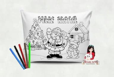 Almofada de Natal Personalizada para Colorir