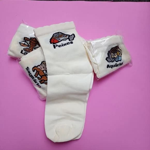 Meia Feminino de Signo Creme Pct 4 Unidade