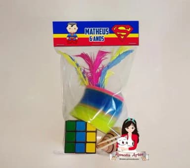 Kit Brinquedos Retrô Personalizado Tema Super Man