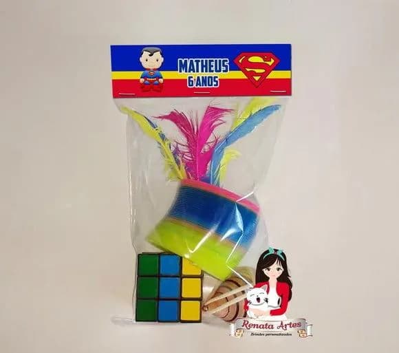 Kit Brinquedos Retrô Personalizado Tema Super Man