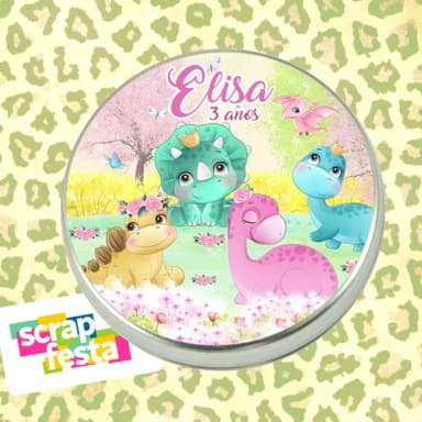 Latinhas Personalizada Festa Dinossauro Cute Aquarela