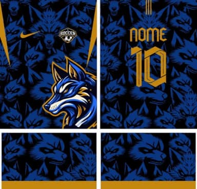 Arte Vetor Camisa Interclasse Lobo Mod-197