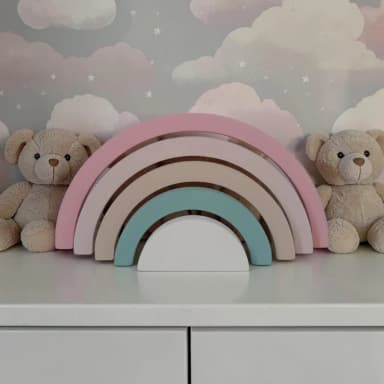 Arco iris de mdf decorativo/ Enfeite de festa, decoração pra quarto de bebe.