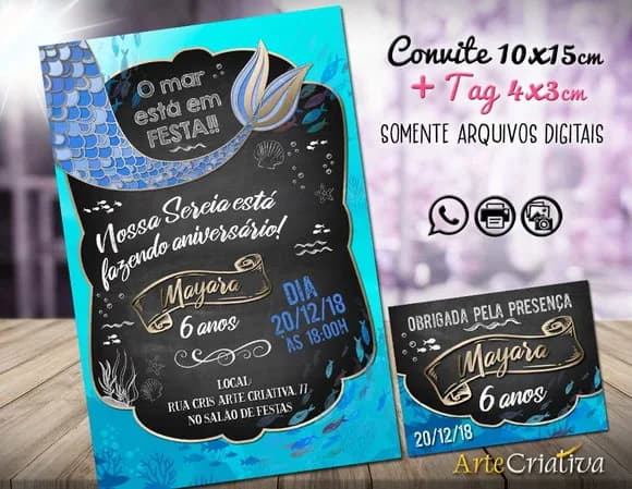 CONVITE DIGITAL C/TAG Sereia 11