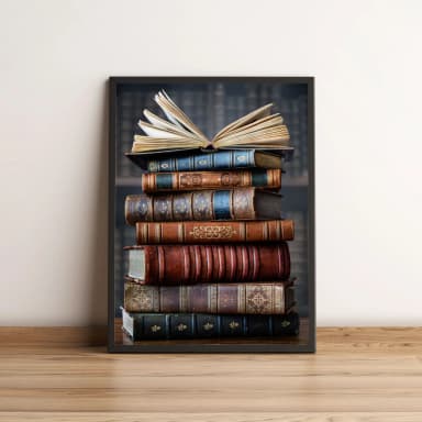 Quadro Livros Antigos De Biblioteca 345