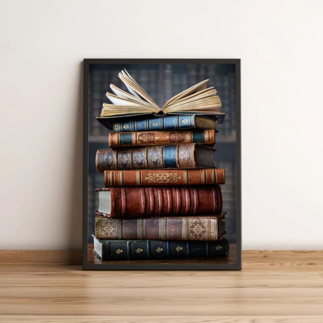 Quadro Livros Antigos De Biblioteca 345